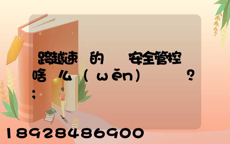 跨越速運的運輸安全管控為啥這么穩(wěn)？